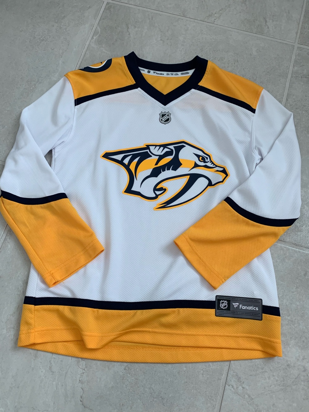 Fanatics White Yellow Predators Hockey Jersey